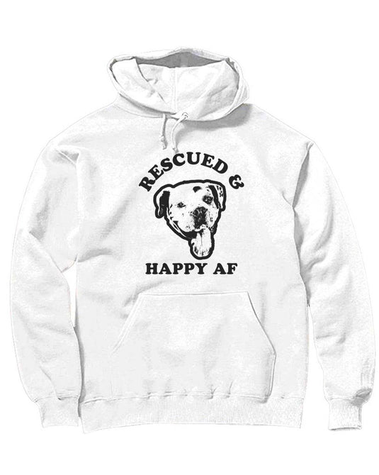 Unisex | Rescued and Happy AF | Hoodie - Arm The Animals Clothing Co.