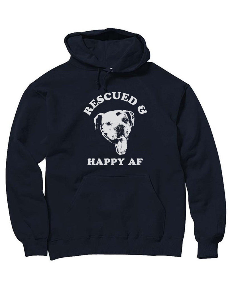 Load image into Gallery viewer, Unisex | Rescued and Happy AF | Hoodie - Arm The Animals Clothing Co.
