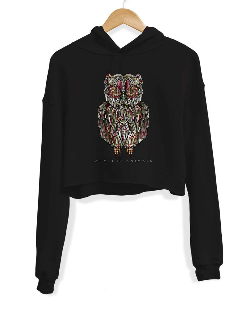 Load image into Gallery viewer, Unisex | Rev-Owl-Ver | Crop Hoodie - Arm The Animals Clothing Co.
