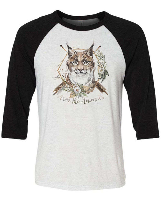 Unisex | Ridgeline Lynx | 3/4 Sleeve Raglan - Arm The Animals Clothing Co.