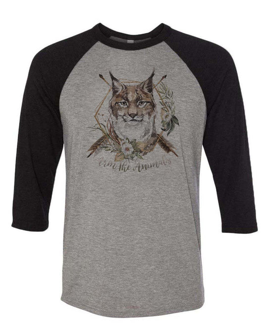 Unisex | Ridgeline Lynx | 3/4 Sleeve Raglan - Arm The Animals Clothing Co.