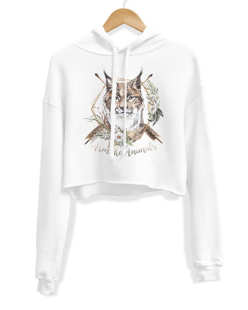 Load image into Gallery viewer, Unisex | Ridgeline Lynx | Crop Hoodie - Arm The Animals Clothing Co.
