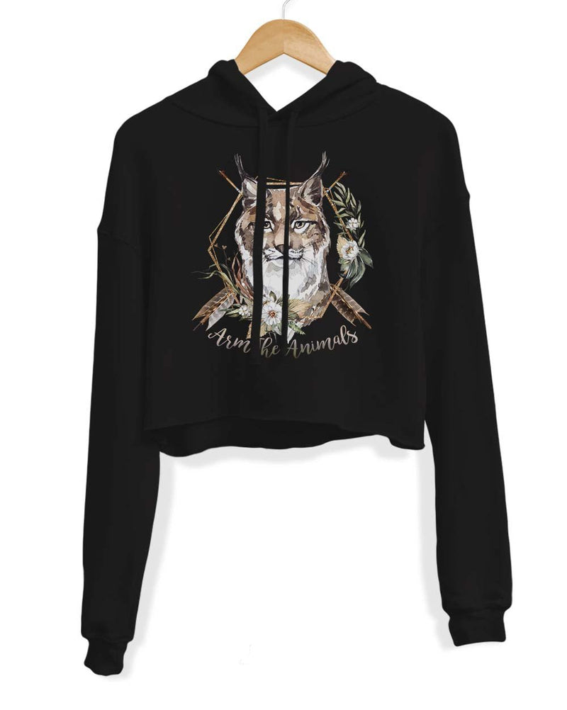 Load image into Gallery viewer, Unisex | Ridgeline Lynx | Crop Hoodie - Arm The Animals Clothing Co.
