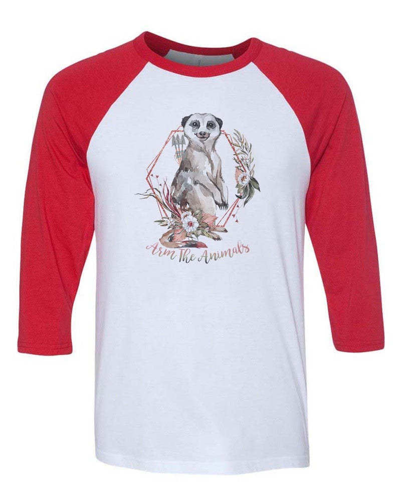 Load image into Gallery viewer, Unisex | Ridgeline Meerkat | 3/4 Sleeve Raglan - Arm The Animals Clothing Co.
