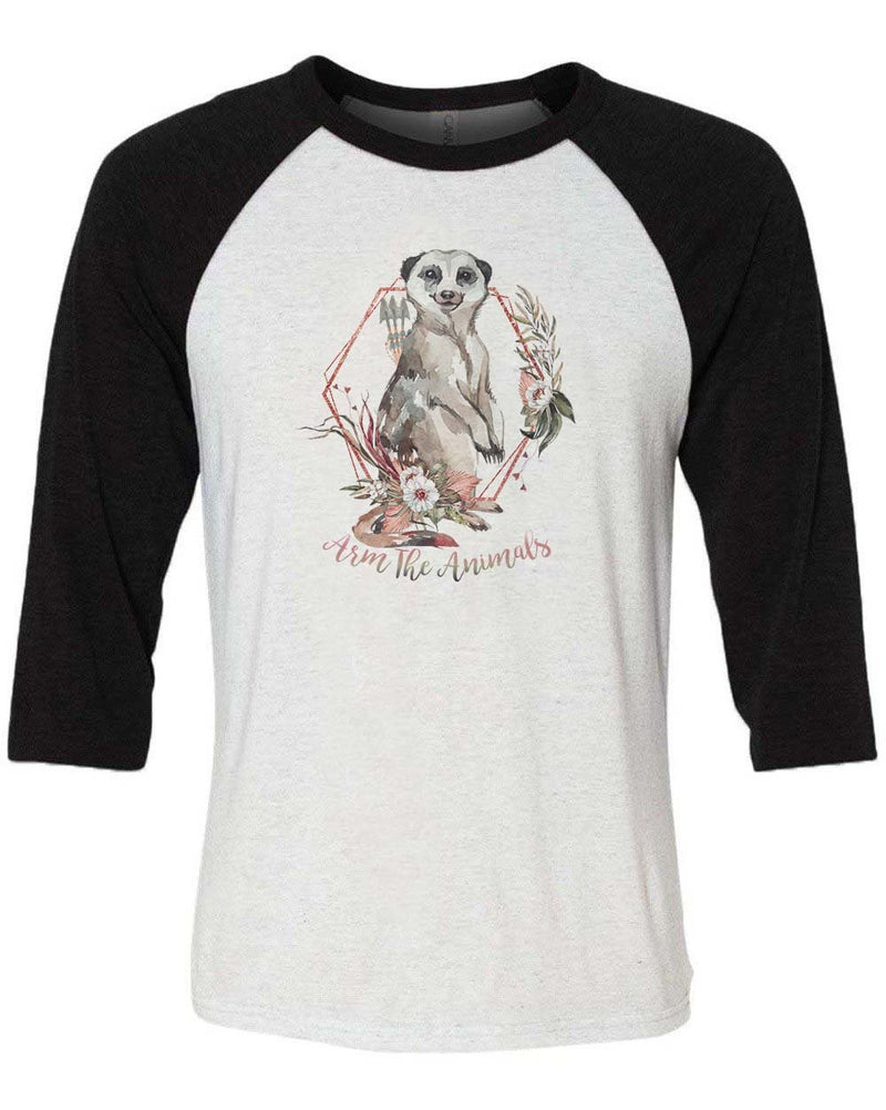 Load image into Gallery viewer, Unisex | Ridgeline Meerkat | 3/4 Sleeve Raglan - Arm The Animals Clothing Co.

