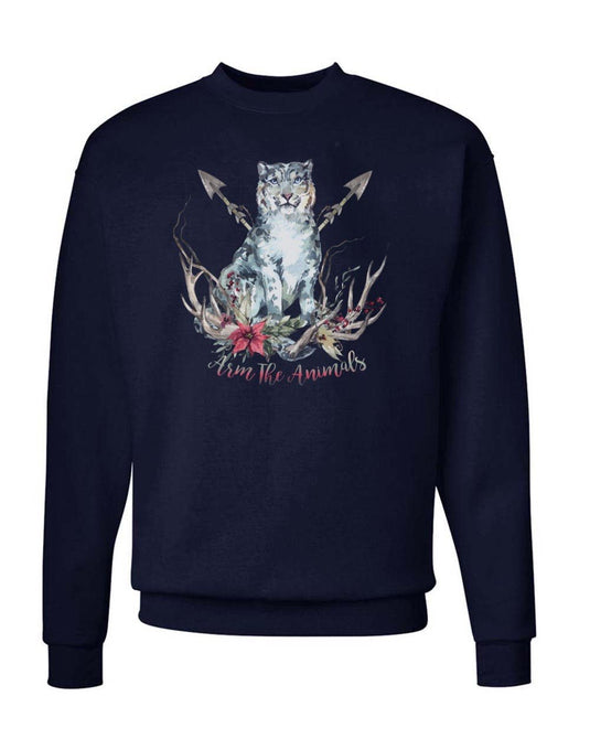 Unisex | Ridgeline Snow Leopard | Crewneck Sweatshirt - Arm The Animals Clothing Co.