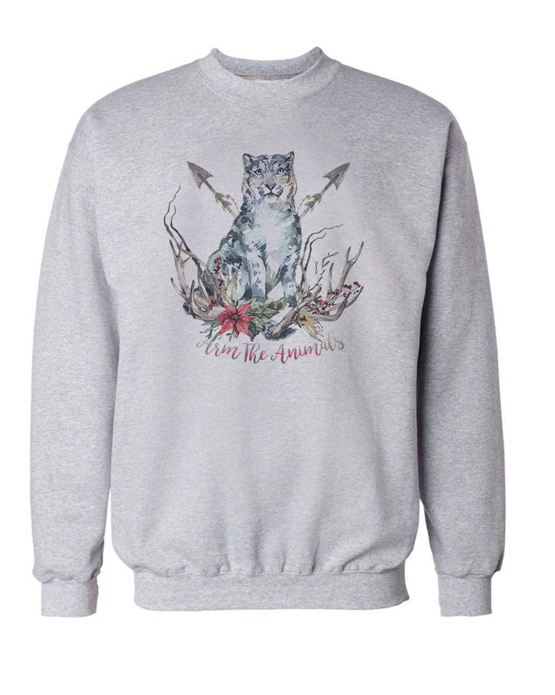 Load image into Gallery viewer, Unisex | Ridgeline Snow Leopard | Crewneck Sweatshirt - Arm The Animals Clothing Co.
