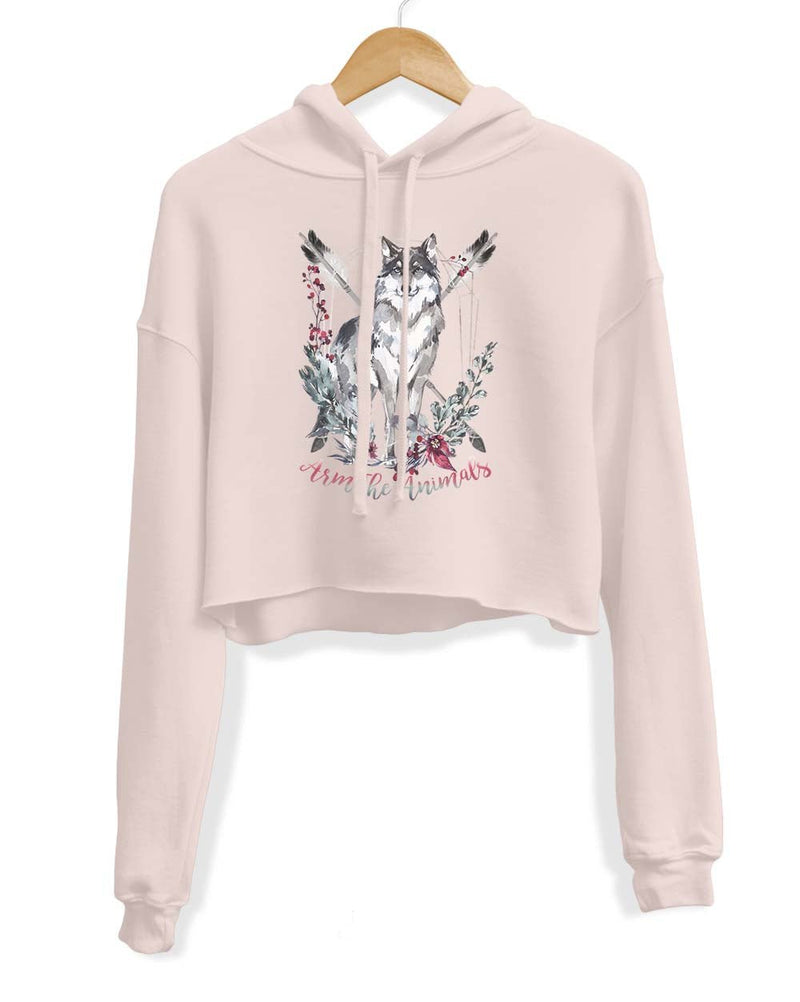 Load image into Gallery viewer, Unisex | Ridgeline Wolf | Crop Hoodie - Arm The Animals Clothing Co.
