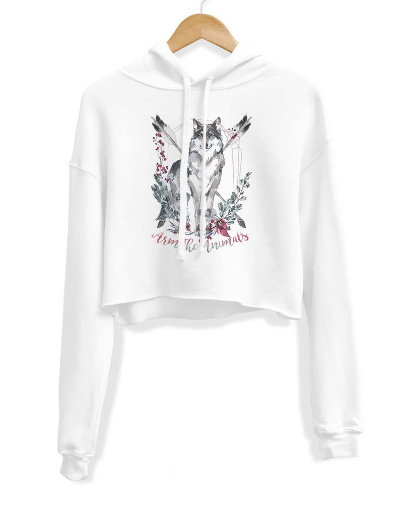 Load image into Gallery viewer, Unisex | Ridgeline Wolf | Crop Hoodie - Arm The Animals Clothing Co.
