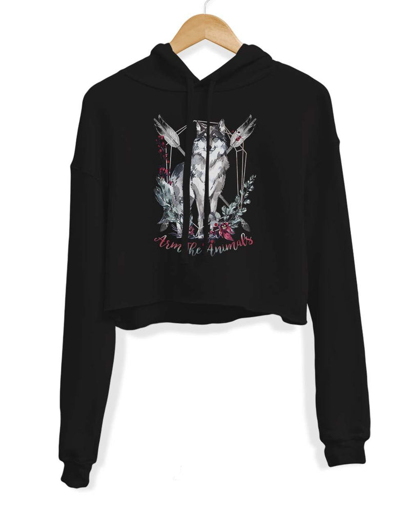Load image into Gallery viewer, Unisex | Ridgeline Wolf | Crop Hoodie - Arm The Animals Clothing Co.
