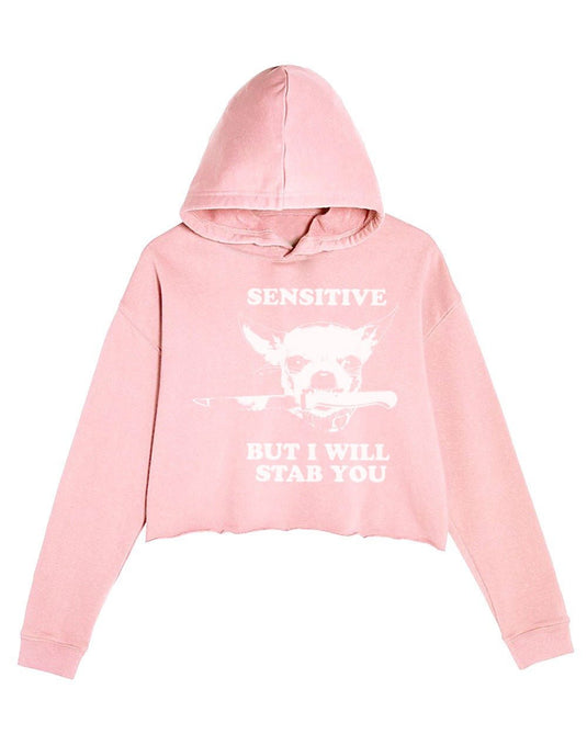 Unisex | Sensitive (Dog Version) | Crop Hoodie - Arm The Animals Clothing Co.