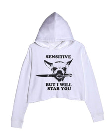 Unisex | Sensitive (Dog Version) | Crop Hoodie - Arm The Animals Clothing Co.