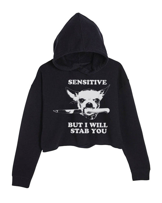 Unisex | Sensitive (Dog Version) | Crop Hoodie - Arm The Animals Clothing Co.