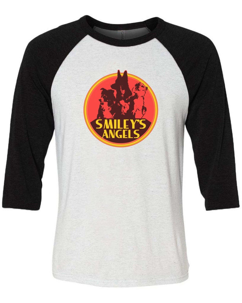 Load image into Gallery viewer, Unisex | Smiley&#39;s Angels | 3/4 Sleeve Raglan - Arm The Animals Clothing Co.
