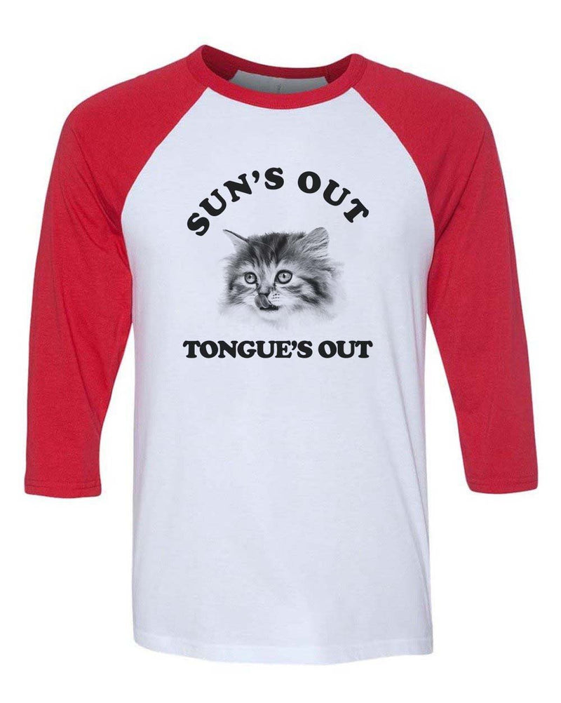 Load image into Gallery viewer, Unisex | Sun’s Out, Tongue’s Out | 3/4 Sleeve Raglan - Arm The Animals Clothing Co.
