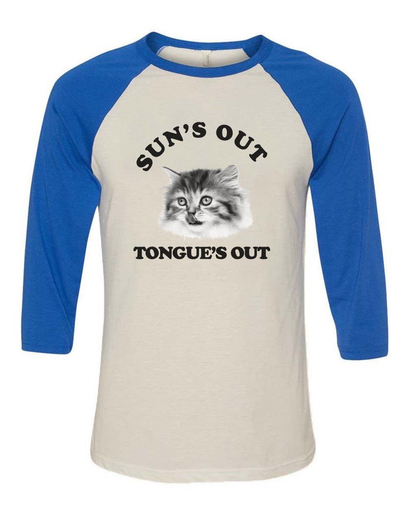 Load image into Gallery viewer, Unisex | Sun’s Out, Tongue’s Out | 3/4 Sleeve Raglan - Arm The Animals Clothing Co.
