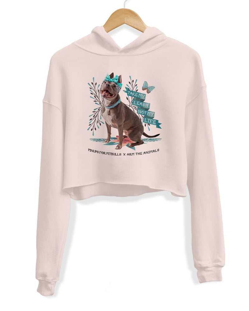 Load image into Gallery viewer, Unisex | Take My Leash Not My Life | Crop Hoodie - Arm The Animals Clothing Co.
