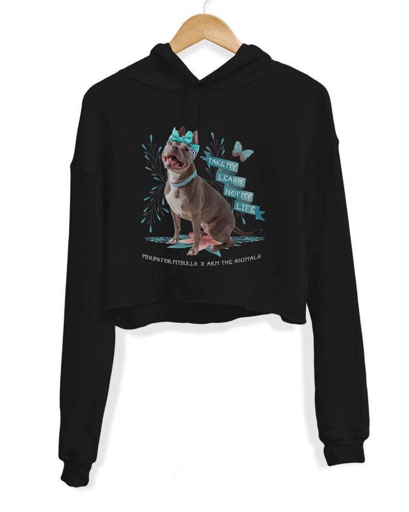 Load image into Gallery viewer, Unisex | Take My Leash Not My Life | Crop Hoodie - Arm The Animals Clothing Co.
