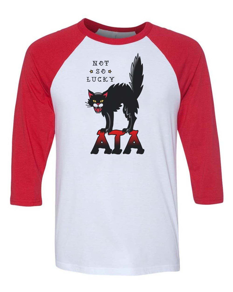 Load image into Gallery viewer, Unisex | Tattoo Black Cat | 3/4 Sleeve Raglan - Arm The Animals Clothing Co.
