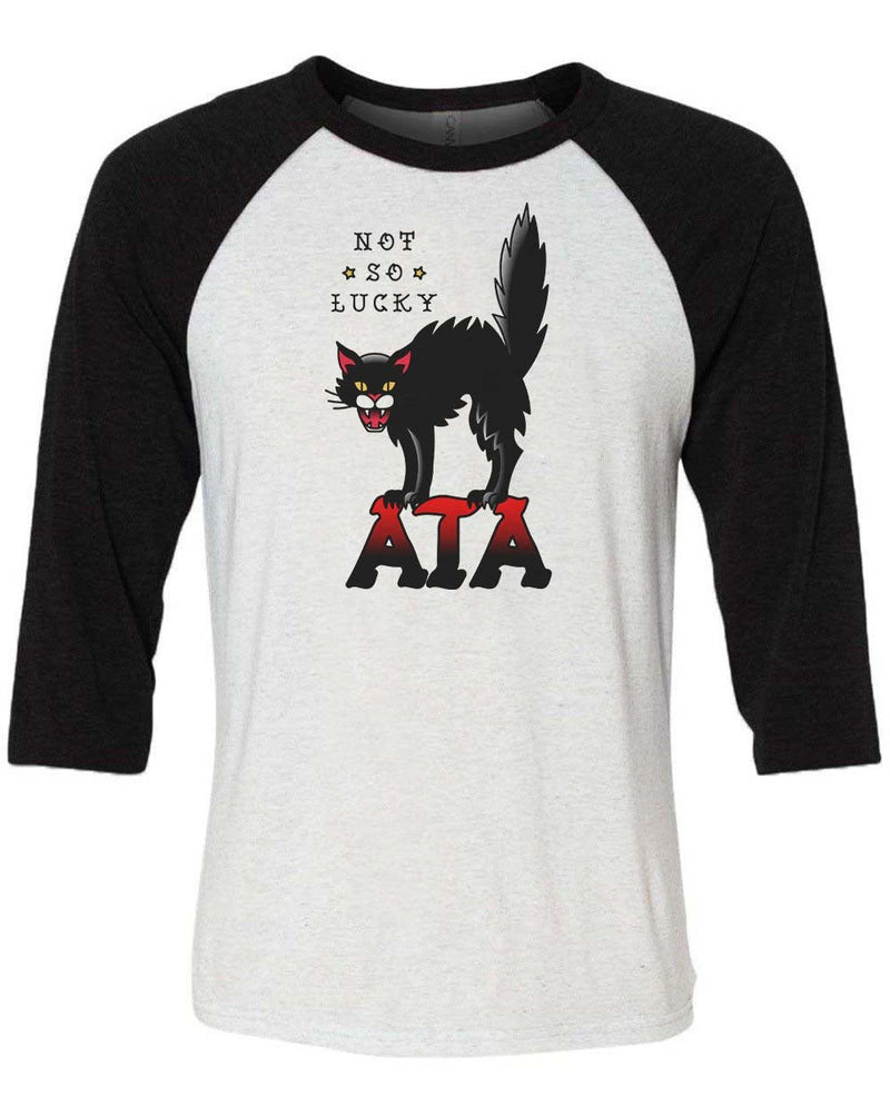 Load image into Gallery viewer, Unisex | Tattoo Black Cat | 3/4 Sleeve Raglan - Arm The Animals Clothing Co.
