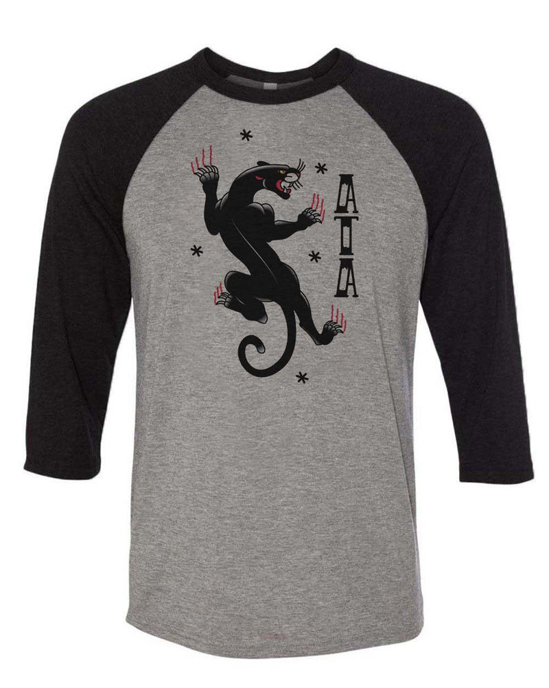 Load image into Gallery viewer, Unisex | Tattoo Black Panther | 3/4 Sleeve Raglan - Arm The Animals Clothing Co.
