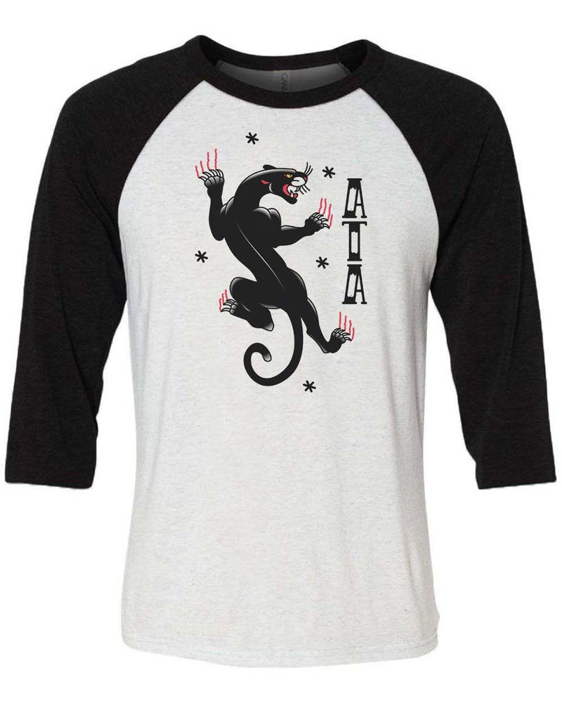 Load image into Gallery viewer, Unisex | Tattoo Black Panther | 3/4 Sleeve Raglan - Arm The Animals Clothing Co.
