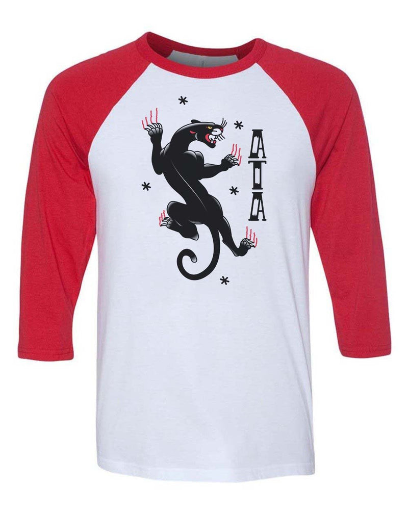 Load image into Gallery viewer, Unisex | Tattoo Black Panther | 3/4 Sleeve Raglan - Arm The Animals Clothing Co.
