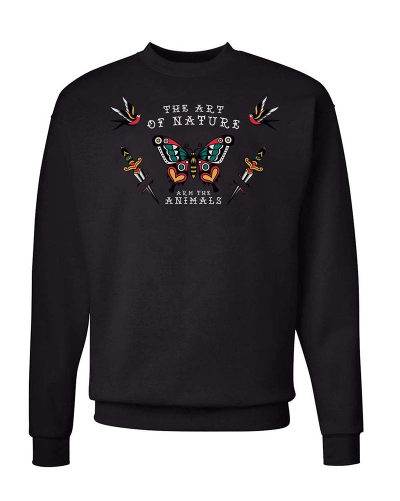 Load image into Gallery viewer, Unisex | Tattoo Butterfly | Crewneck Sweatshirt - Arm The Animals Clothing Co.
