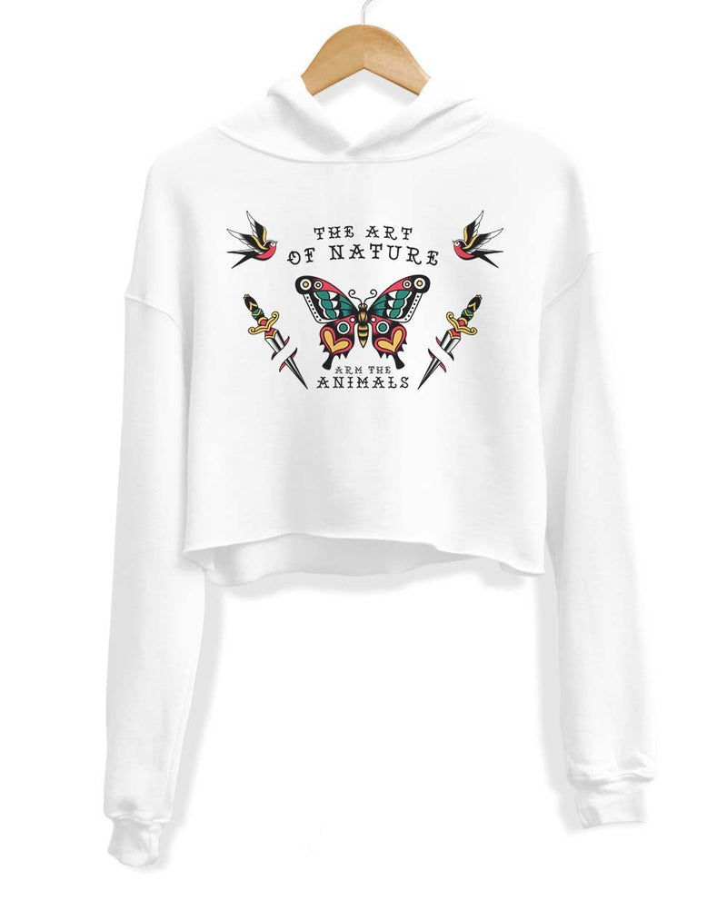 Load image into Gallery viewer, Unisex | Tattoo Butterfly | Crop Hoodie - Arm The Animals Clothing Co.
