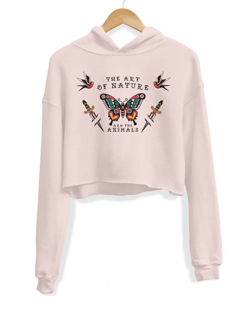 Load image into Gallery viewer, Unisex | Tattoo Butterfly | Crop Hoodie - Arm The Animals Clothing Co.
