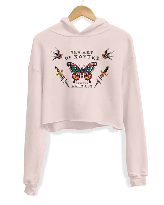 Unisex | Tattoo Butterfly | Crop Hoodie - Arm The Animals Clothing Co.