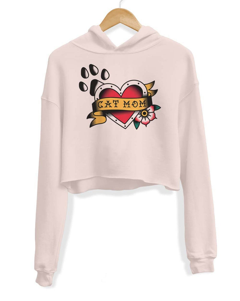 Load image into Gallery viewer, Unisex | Tattoo Cat Mom | Crop Hoodie - Arm The Animals Clothing Co.
