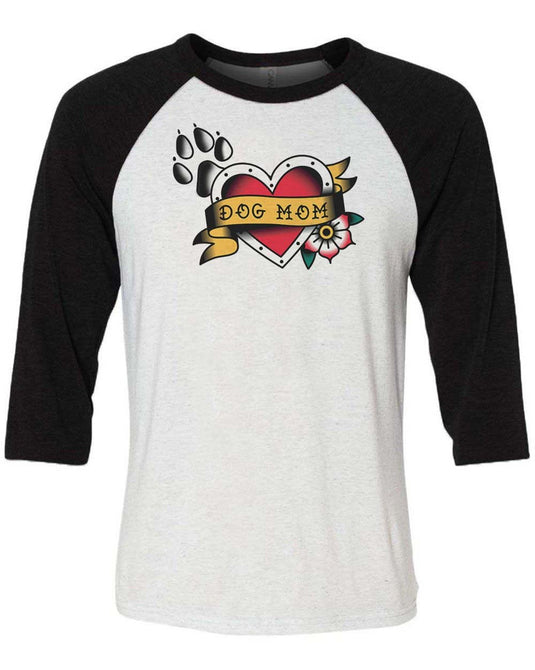 Unisex | Tattoo Dog Mom | 3/4 Sleeve Raglan - Arm The Animals Clothing Co.