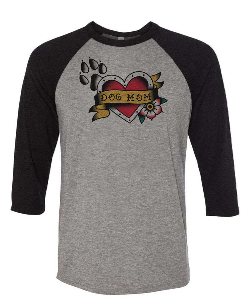 Load image into Gallery viewer, Unisex | Tattoo Dog Mom | 3/4 Sleeve Raglan - Arm The Animals Clothing Co.
