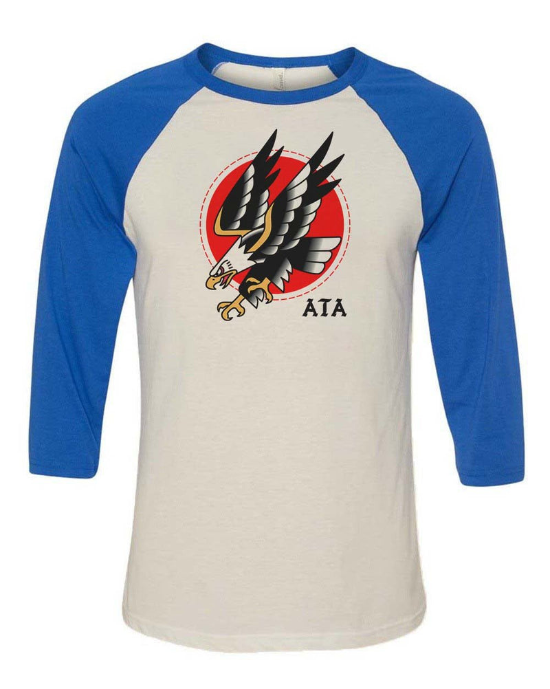 Load image into Gallery viewer, Unisex | Tattoo Eagle | 3/4 Sleeve Raglan - Arm The Animals Clothing Co.
