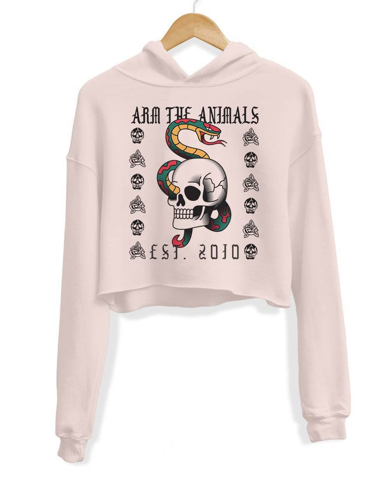 Load image into Gallery viewer, Unisex | Tattoo Snake | Crop Hoodie - Arm The Animals Clothing Co.
