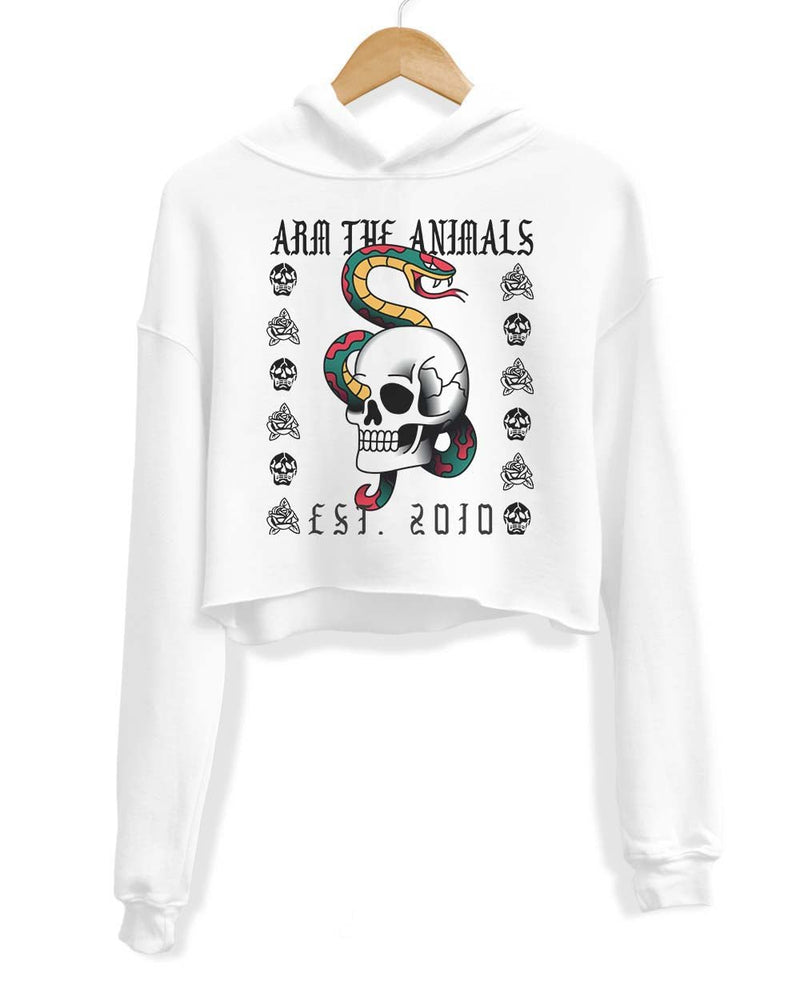 Load image into Gallery viewer, Unisex | Tattoo Snake | Crop Hoodie - Arm The Animals Clothing Co.
