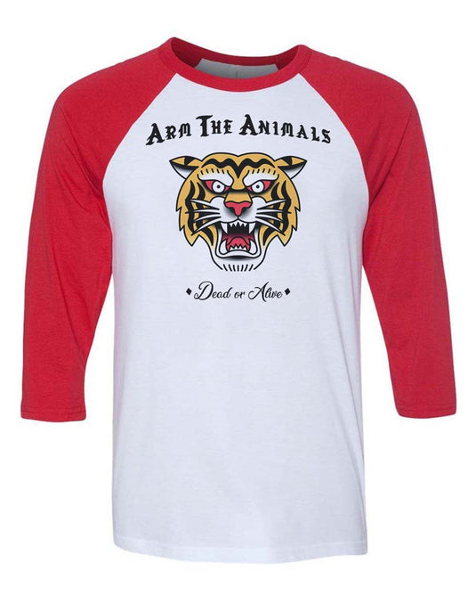 Unisex | Tattoo Tiger | 3/4 Sleeve Raglan - Arm The Animals Clothing Co.