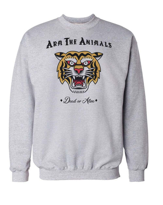 Unisex | Tattoo Tiger | Crewneck Sweatshirt - Arm The Animals Clothing Co.