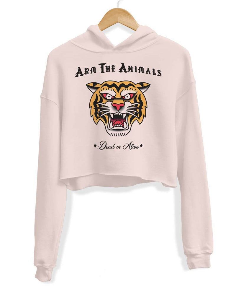 Load image into Gallery viewer, Unisex | Tattoo Tiger | Crop Hoodie - Arm The Animals Clothing Co.
