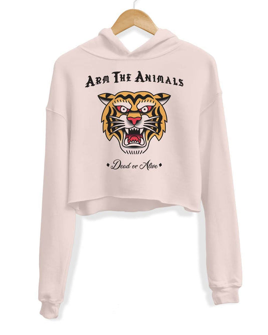 Unisex | Tattoo Tiger | Crop Hoodie - Arm The Animals Clothing Co.