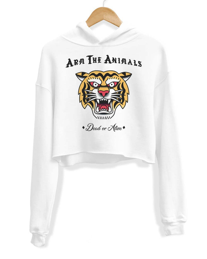 Load image into Gallery viewer, Unisex | Tattoo Tiger | Crop Hoodie - Arm The Animals Clothing Co.
