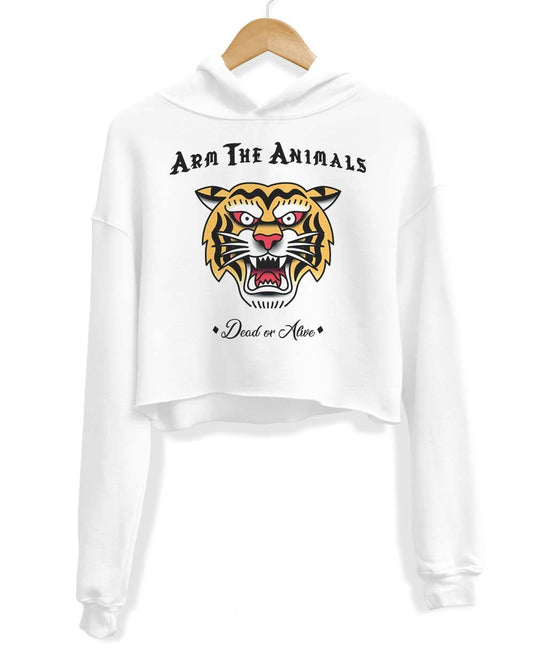 Unisex | Tattoo Tiger | Crop Hoodie - Arm The Animals Clothing Co.