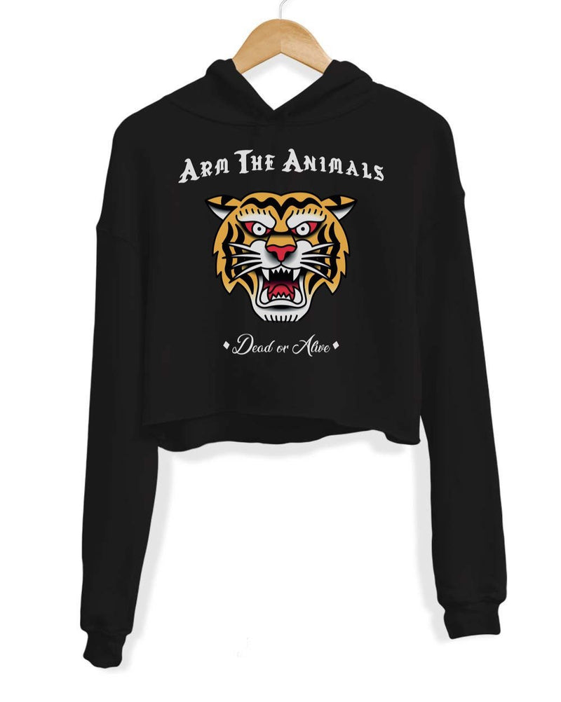 Load image into Gallery viewer, Unisex | Tattoo Tiger | Crop Hoodie - Arm The Animals Clothing Co.
