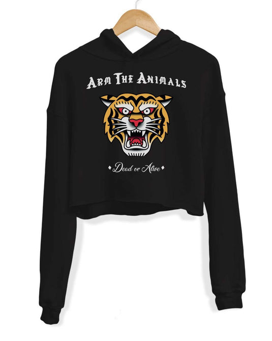 Unisex | Tattoo Tiger | Crop Hoodie - Arm The Animals Clothing Co.