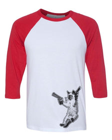 Unisex | The Cat and The Gat | 3/4 Sleeve Raglan - Arm The Animals Clothing Co.