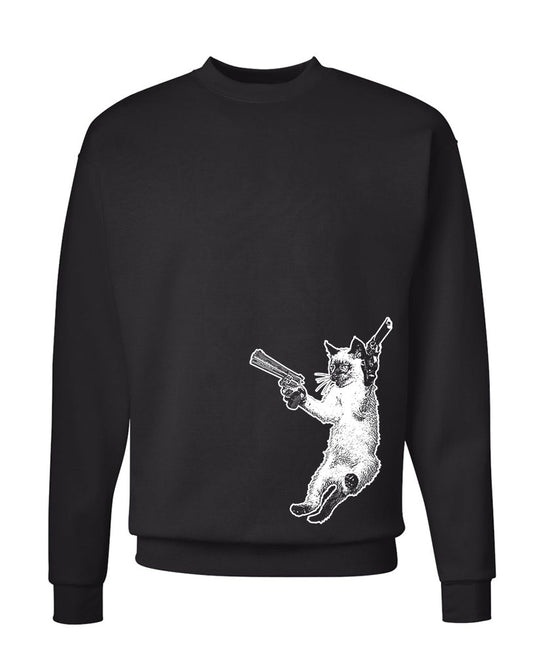 Unisex | The Cat and The Gat | Crewneck Sweatshirt - Arm The Animals Clothing Co.