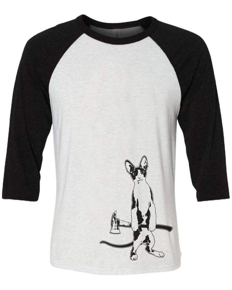 Load image into Gallery viewer, Unisex | The Catsecutioner | 3/4 Sleeve Raglan - Arm The Animals Clothing Co.
