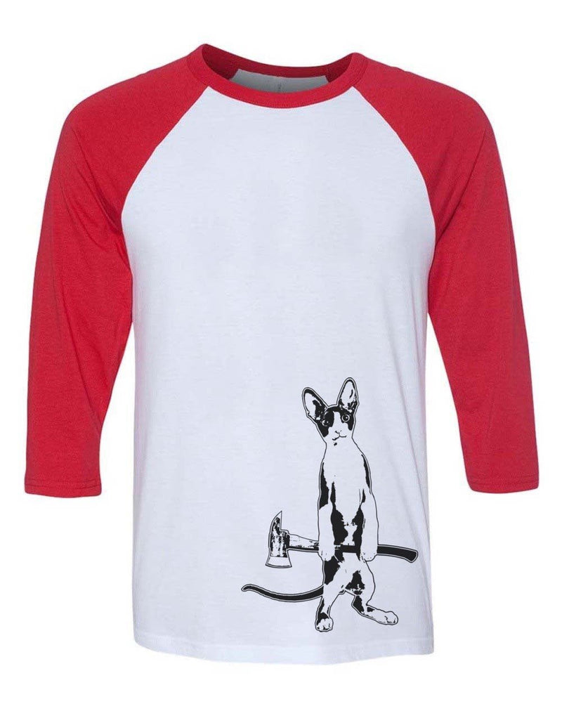 Load image into Gallery viewer, Unisex | The Catsecutioner | 3/4 Sleeve Raglan - Arm The Animals Clothing Co.

