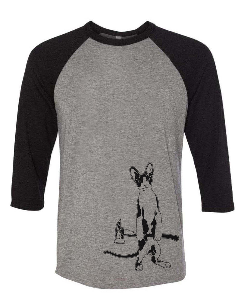 Load image into Gallery viewer, Unisex | The Catsecutioner | 3/4 Sleeve Raglan - Arm The Animals Clothing Co.
